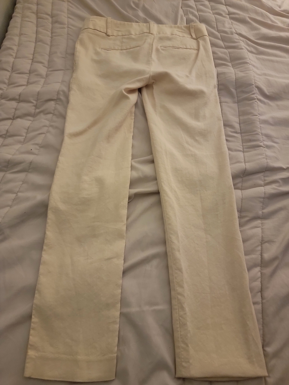 LOFT Cream Straight-Leg Dress Pants - Picture 3 of 3